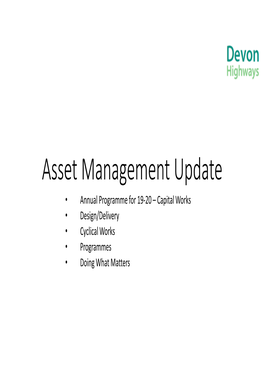 Highway Asset Management/Doing What