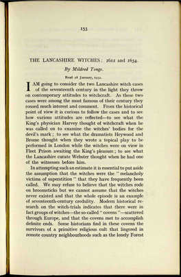 THE LANCASHIRE WITCHES : 1612 and 1634