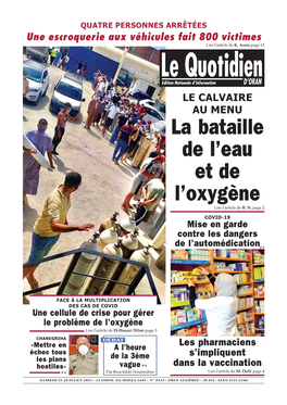 Pdf Le Quotidien D Oran Du 2021-07-31