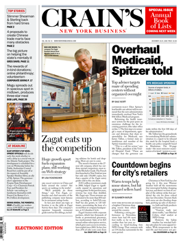 Overhaul Medicaid, Spitzer Told