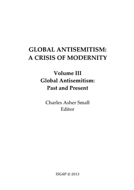 Global Antisemitism: a Crisis of Modernity