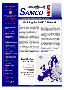 Issue 1 November 2001 Newsletter
