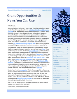 Grant Opportunities & News You Can