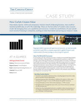 CASE STUDY How Carlyle Creates Value Deep Industry Expertise