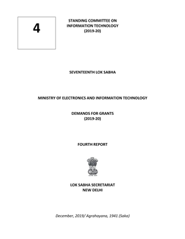 Standing Committee on Information Technology 4 (2019-20)