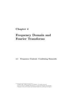 Chapter 4: Frequency Domain and Fourier Transforms