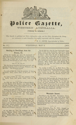 1877. Stealing in Dwellings, from the Person, &C. Warrants Issued