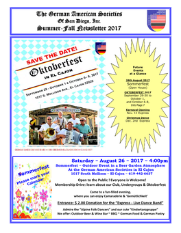 Summer-Fall Newsletter 2017