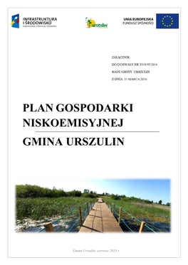 Plan Gospodarki Niskoemisyjnej Gmina Urszulin