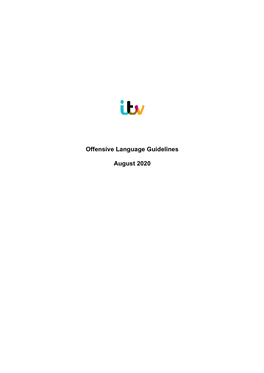 Offensive Language Guidelines August 2020