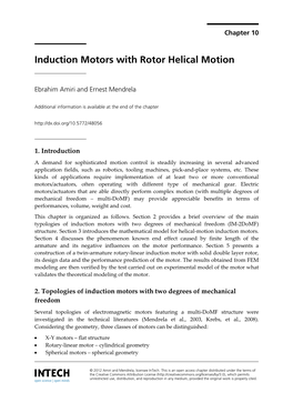 Induction Motors with Rotor Helical Motion