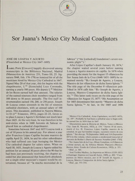 Sor Juana's Mexico City Musical Coadjutors
