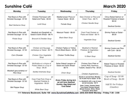 Sunshine Café March 2020