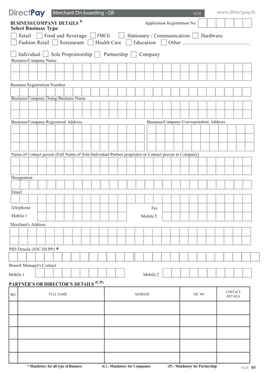 Directpay Merchant On-Boarding