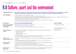 9.0 Culture, Sport and the Environment