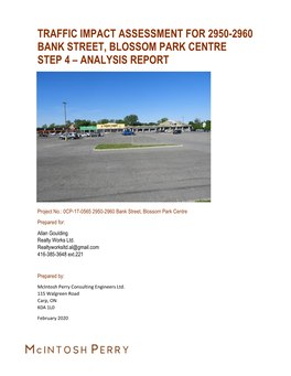 Traffic Impact Assessment for 2950-2960 Bank Street, Blossom Park Centre