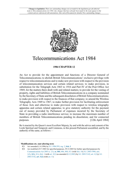 Telecommunications Act 1984