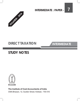 Study Notes Direct Taxation