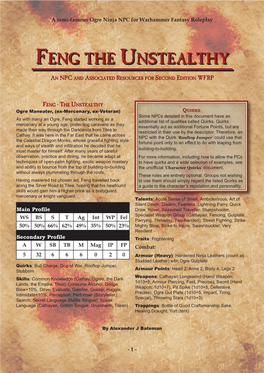 Feng the Unstealthy