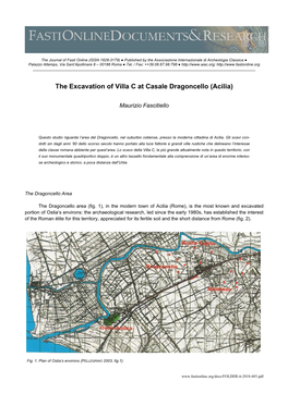 The Excavation of Villa C at Casale Dragoncello (Acilia)