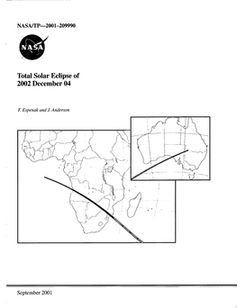 Total Solar Eclipse of 2002 December 04