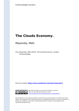 The Clouds Economy