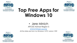 Top Free Apps for Windows 10