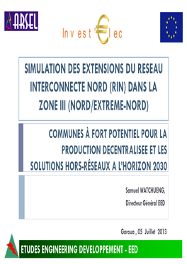 Simulation Des Extensions Du RIN À L'horizon 2030