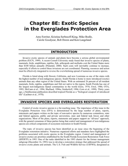 Chapter 8E: Exotic Species in the Everglades Protection Area