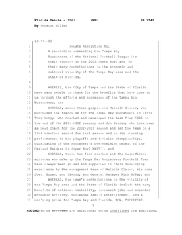 2003 (NP) SR 2542 by Senator Miller 18-791-03 1 Senate Resolution No. ___2 a Resolution Comme