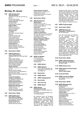 Swr2 Programm Kw 5 / 28.01