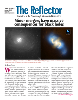 The Reflector Newsletter of the Peterborough Astronomical Association Minor Mergers Have Massive Consequences for Black Holes