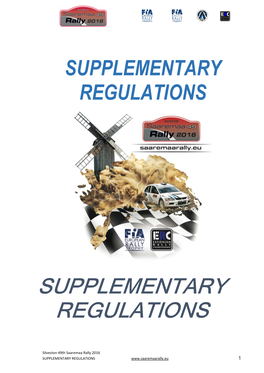 Supplementary Regulations Supplementary