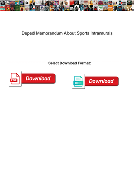 Deped Memorandum About Sports Intramurals