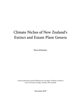 Climate Niches of New Zealand's Extinct and Extant Plant Genera