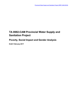 TA 8982-CAM Provincial Water Supply and Sanitation Project