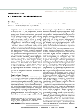 Cholesterol in Health and Disease