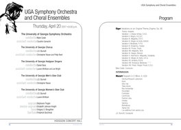 UGA Symphony Orchestra and Choral Ensembles Program