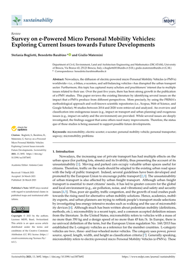 Survey on E-Powered Micro Personal Mobility Vehicles: Exploring Current Issues Towards Future Developments