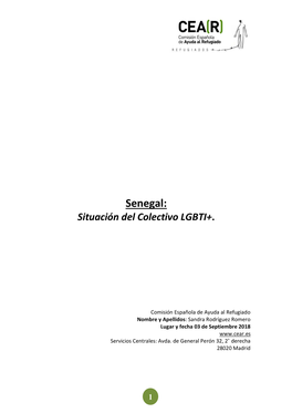Senegal: Situación Del Colectivo LGBTI+
