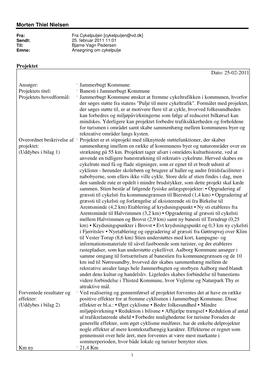 Morten Thiel Nielsen Projektet Dato: 25-02-2011 Ansøger: * Jammerbugt Kommune Projektets Titel: * Banesti I Jammerbugt Kommune