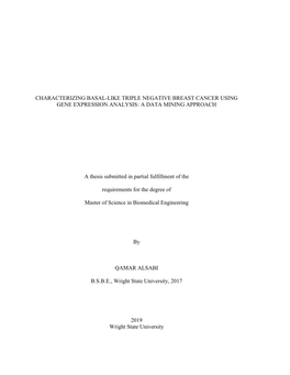 Characterizing Basal-Like Triple Negative Breast Cancer Using Gene Expression Analysis: a Data Mining Approach