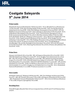 Coalgate Saleyards 5Th June 2014