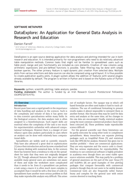 Dataexplore: an Application for General Data Analysis in Research and Open Research Software Education