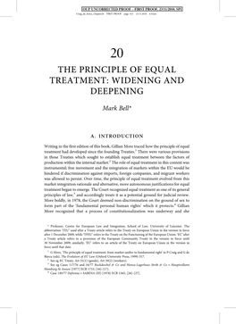 The Principle of Equal Treatment: Widening and Deepening