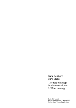 New Century, New Light: the Role of Design in the Transition to LED