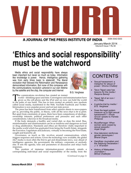 'Ethics and Social Responsibility' Must Be the Watchword