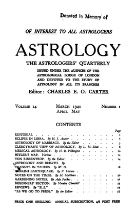 Astrology V14 N1 Mar 1940