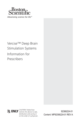 Vercise™ Deep Brain Stimulation Systems Information for Prescribers