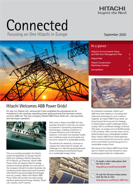 Focusing on One Hitachi in Europe Hitachi Welcomes ABB Power Grids!